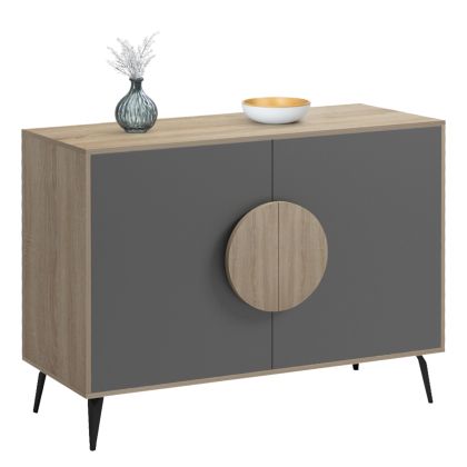 Savore buffet HM18367.13 melamine in sonama/gray - black metal legs 110X35.5X82ВСМ.