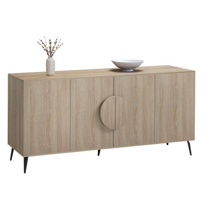 Savore HM18368.01 melamine buffet in sonama color - black with metal legs 180X35.5X82ВСМ.