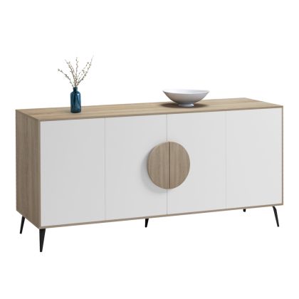Savore buffet HM18368.11 melamine in sonama/white - black metal legs 180X35.5X82ВСМ.