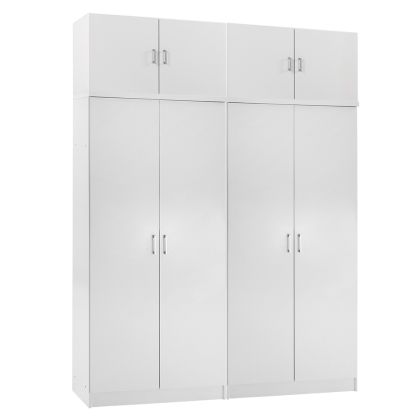 Два двукрилни гардероба с надстройки Jenna HM11350.05 меламин в бяло 160X43X240HСМ.