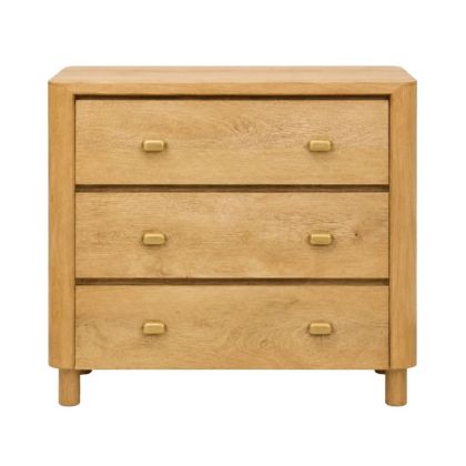 Дървено нощно шкафче с 3 чекмеджета в естествен цвят 90X40X80СМ