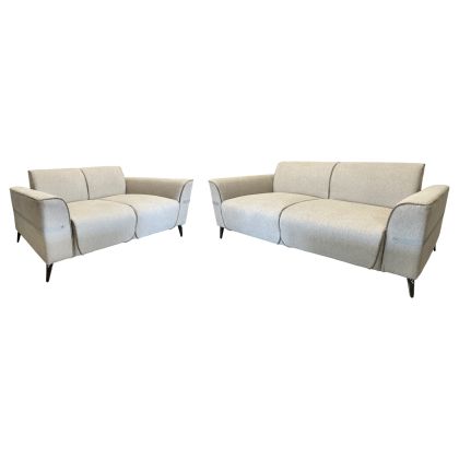 Sofa set 2 pieces Ferin HM6070.12 ecru fabric with metal legs