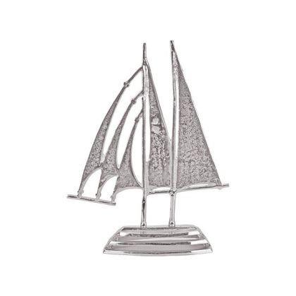 Кораб металик сребърен 30X7.5X40СМ