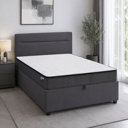 Bed with mattress and storage space Molito-Perfecto velvet anthracite 120x200cm