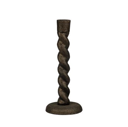 Candlestick metal mosaic antique dark gray 10X10X25CM