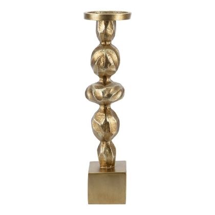 Polyresin candlestick gold 11X11X44.5CM