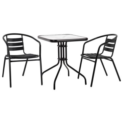 Garden table and chairs 3 pcs. Laura HM10468.03 metal and aluminum-black