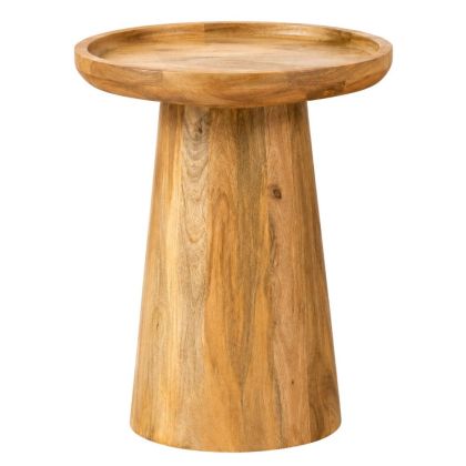 Brown wooden round side table Ф45X60СМ