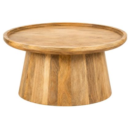 Brown wooden round coffee table Ф75X50СМ