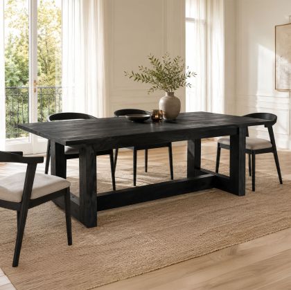 Senza table, black mango wood, 180x90x76 cm