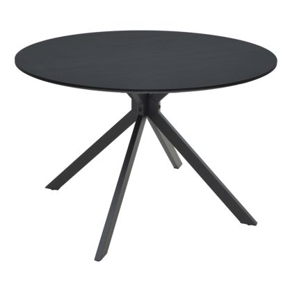 Table Xuson black MDF and metal legs D120x75cm