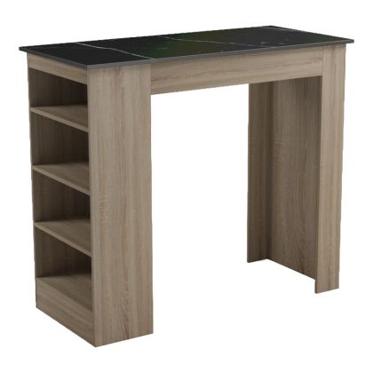 Bar table Riff, sonoma surface, black marble imitation, 120x55x105 cm