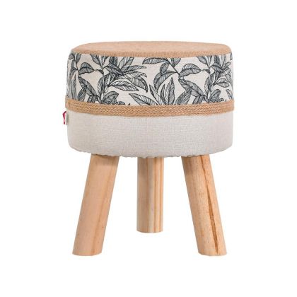 Decorative stool Opulent beige-black color 28X34CM