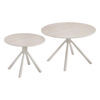 Set of 2 coffee tables Avrian beige-cashmere color 70X45+50X41CM