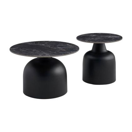 Set of 2 coffee tables Setrina black color 70X46+50X48CM