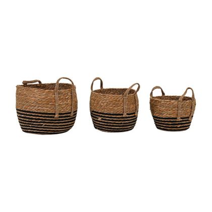 Комплект от 3 ракита кошници, естествен цвят, 31X25СМ, 27X22СМ, 24X18СМ
