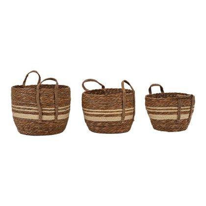 Комплект от 3 ракита кошници, естествен цвят, 31X25СМ, 29X22СМ, 24X19СМ