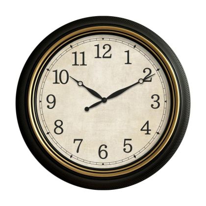 Round wall clock FL2215 brown-gold-beige color 64X6CM