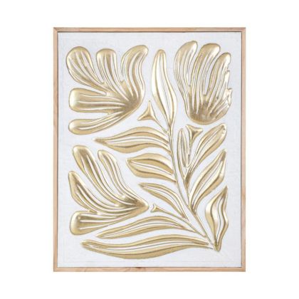 Metal plate with leaves FL1946 white-gold color 67X4X86CM