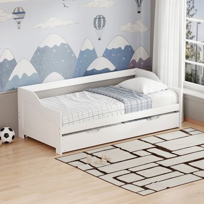 Sofa bed Benato, pine, white, 90x190 cm
