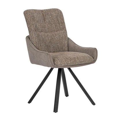 Стол Santi Duo с метални крака и кафяв цвят от плат 65X55X90СМ