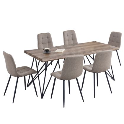 Комплект маса и столове 7 части Vigor HM21355 маса 180X90СМ и 6 стола