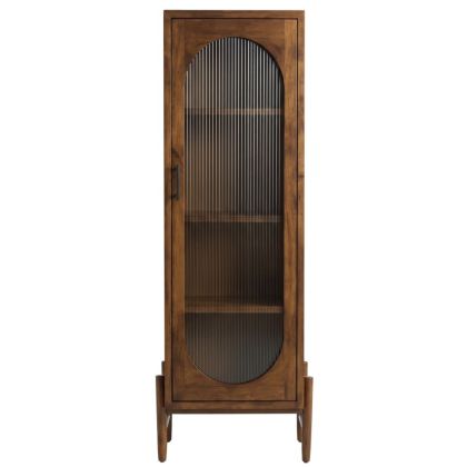 Рустик дървена витрина RODEO FAVORITE масивтно мангово дърво стъклена врата 55x35x150 см