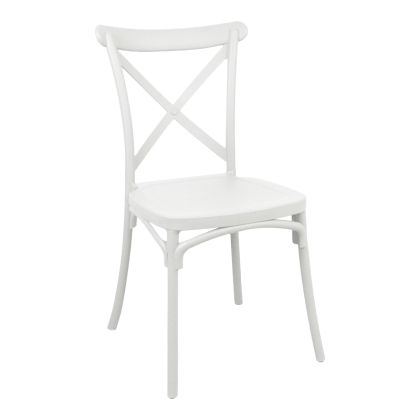 Стол Crossie от полипропилен, бял, 43x53x88 см