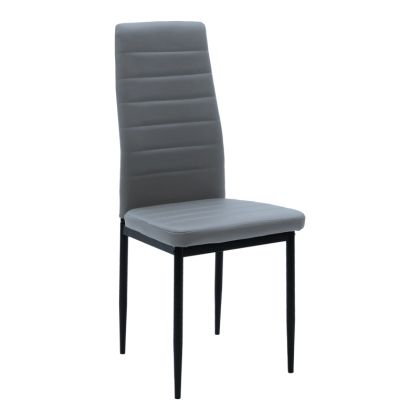 Стол Parker антрацит PU с черен метален крак 41x48x96см