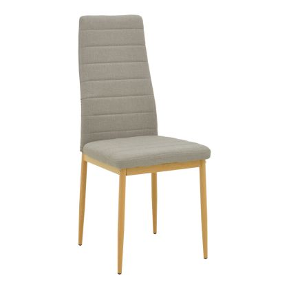 Стол Parker, бежов, плат, с метален крак в естествен цвят, 41x48x96см
