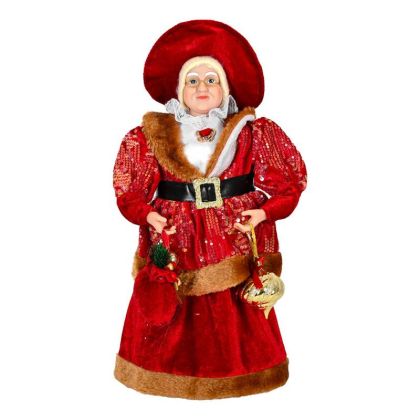 Коледна фигура баба коледа FL18313 червен цвят 45 см