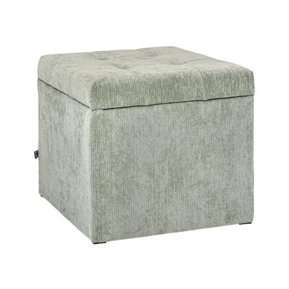 Табуретка с място за съхранение Comfy цвят мента 50X50X46 см