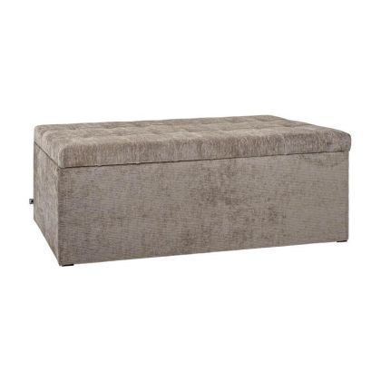 Табуретка с място за съхранение Comfy цвят топ/кафяво-бежов 130X50X46 см