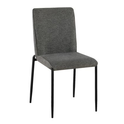 Трапезен стол Breto HM18468.01 сив плат - метални крака в черно 58X46X88ВСМ.