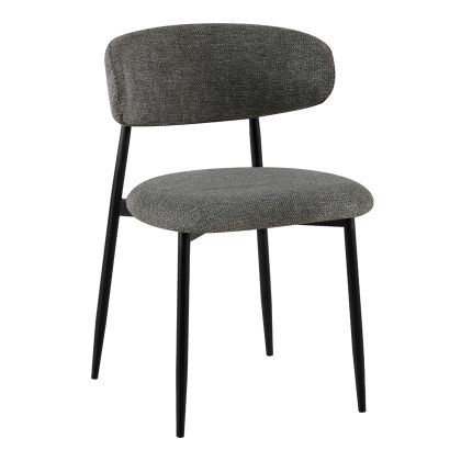 Трапезен стол Kimo HM18459.01 сив плат - метални крака в черно 47X48X78ВСМ.