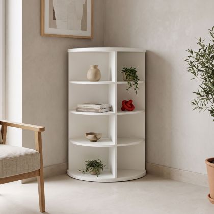 Ъглов рафт Benzal бял MDF 80x30x120см
