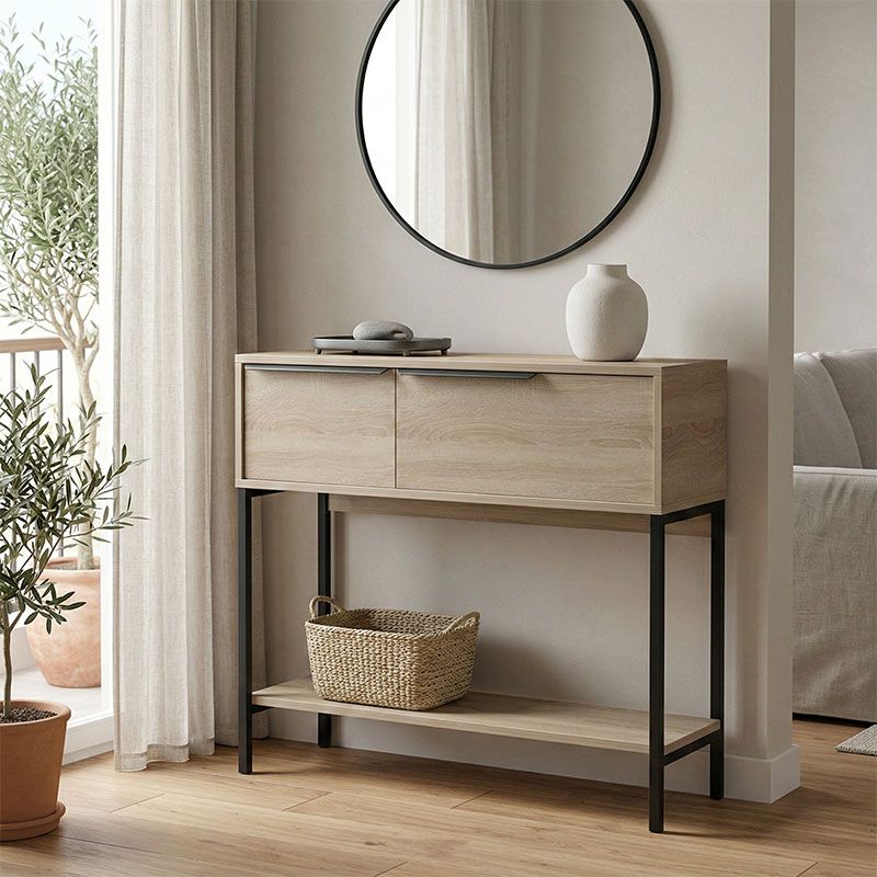 Nordic конзола в цвят sonoma black 90x29.5x76см