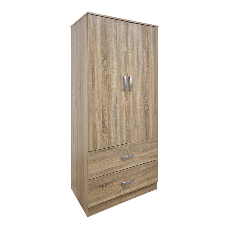 Двукрилен гардероб с 2 чекмеджета Alvia sonoma 80x51.5x180см