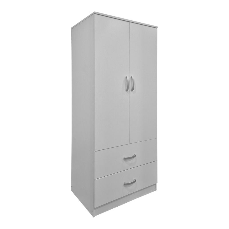 Двукрилен гардероб с 2 чекмеджета Алвия бял 80x51.5x180см