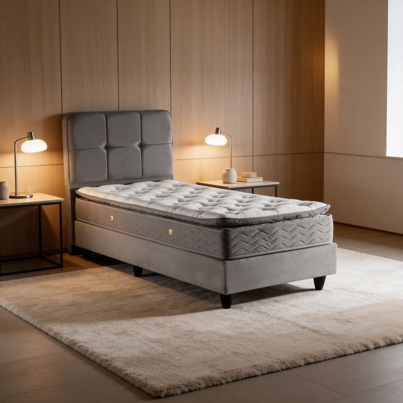 Единично легло Punto антрацит кадифе 90x200см