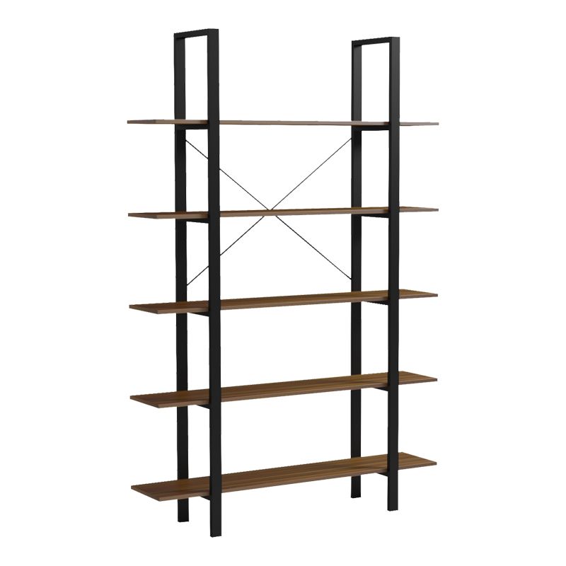 Етажерка за книги Varous орех-черен метал 120x28x180см
