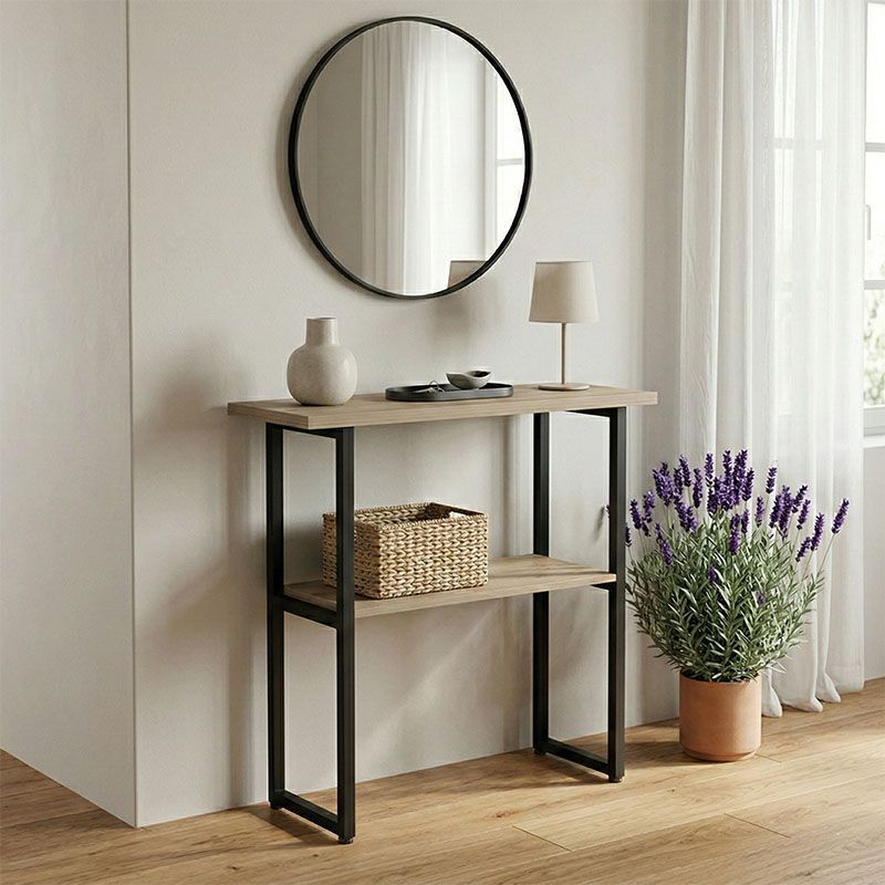 Конзола Solain Sonoma - черен метал 79x29x85см