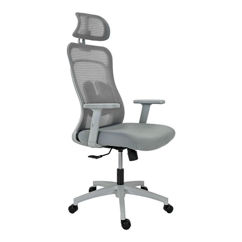 Офис стол FL408 сив плат сива рамка 64X64X120-130СМ