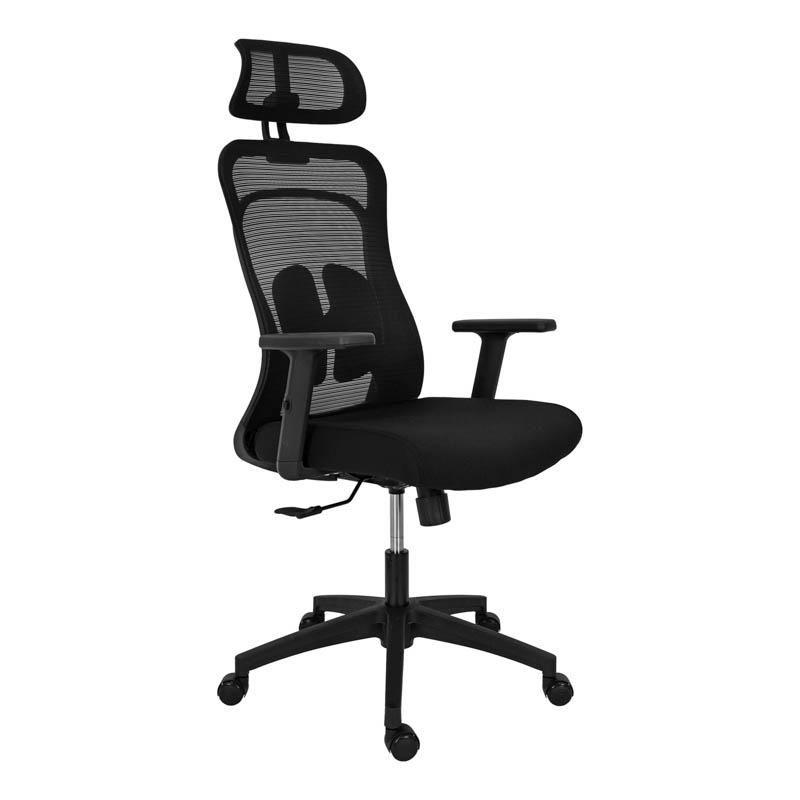 Офис стол FL408 черен плат черна рамка 64X64X120-130СМ