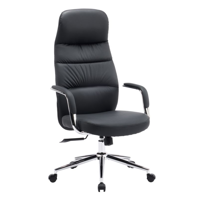 Офис стол Teeter HM18355.01 черна изкуствена кожа - хромирана основа 6