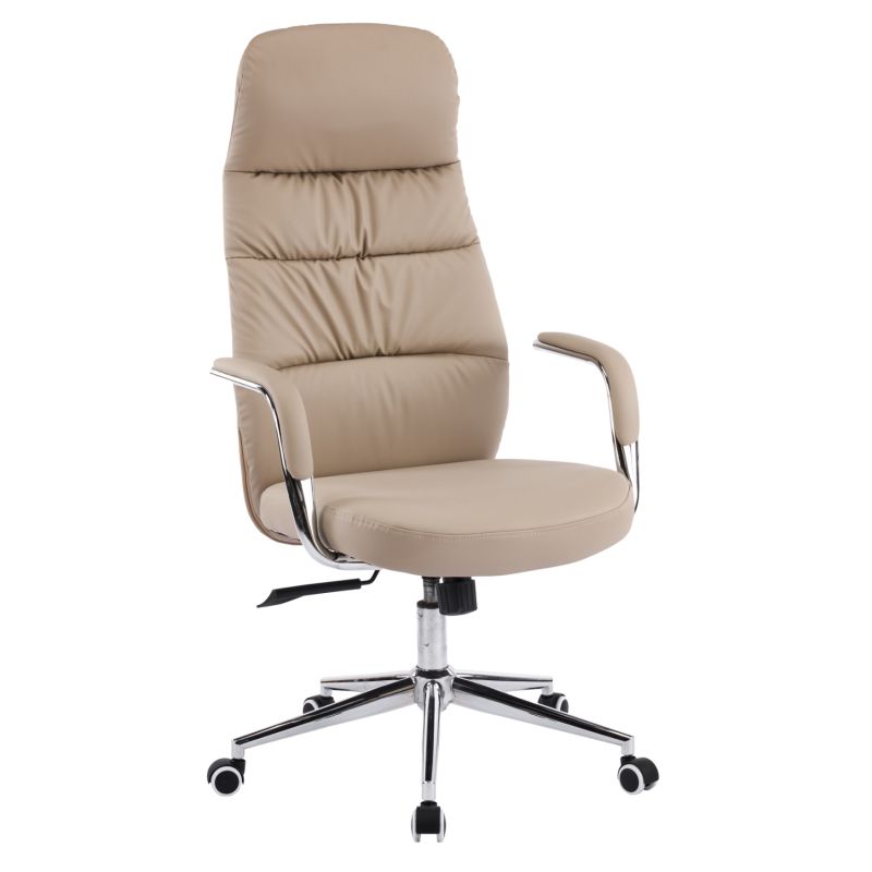 Офис стол Teeter HM18355.02 бежова изкуствена кожа - хромирана основа 