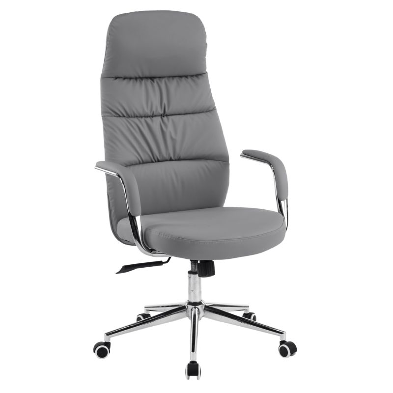 Офис стол Teeter HM18355.10 сива изкуствена кожа - хромирана основа 67