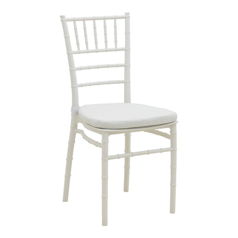 Стол Tiffany I с възглавница от полипропилен в бял цвят 39.5x46.5x87см