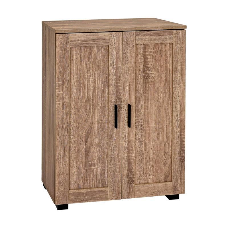 Шкаф за обувки с колелца Cubo с 4 рафта, цвят сив дъб, 60X33X84СМ