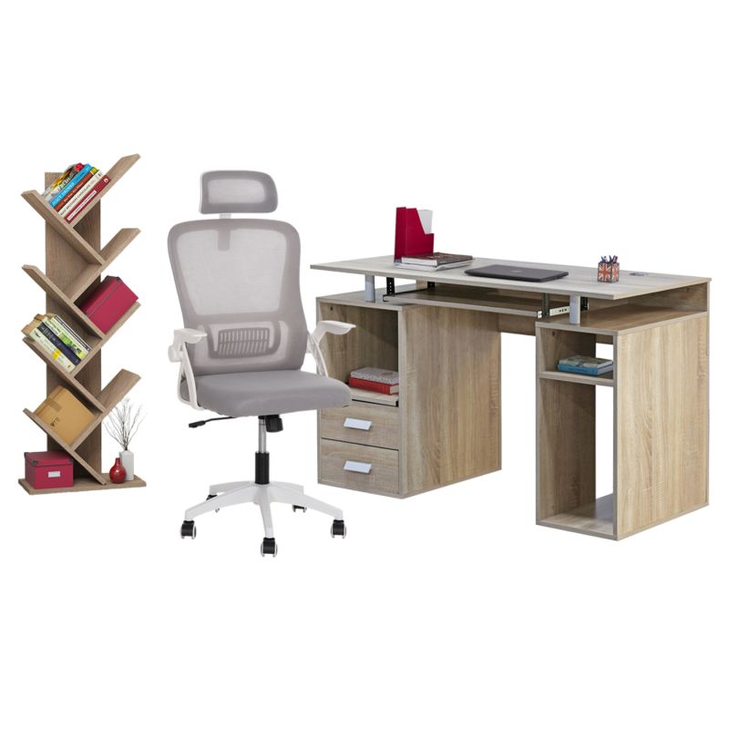 Комплект мебели за студенти 3 бр. HM11207 бюро + етажера + офис стол -